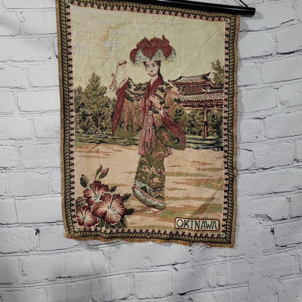 Okinawa Tapestry Wall Hanging - Multicolor Vintage